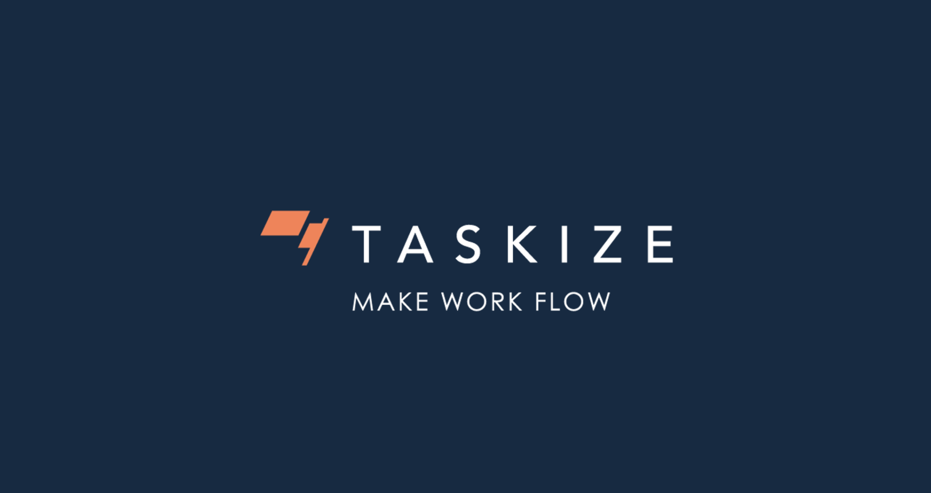 Taskize logo on navy background